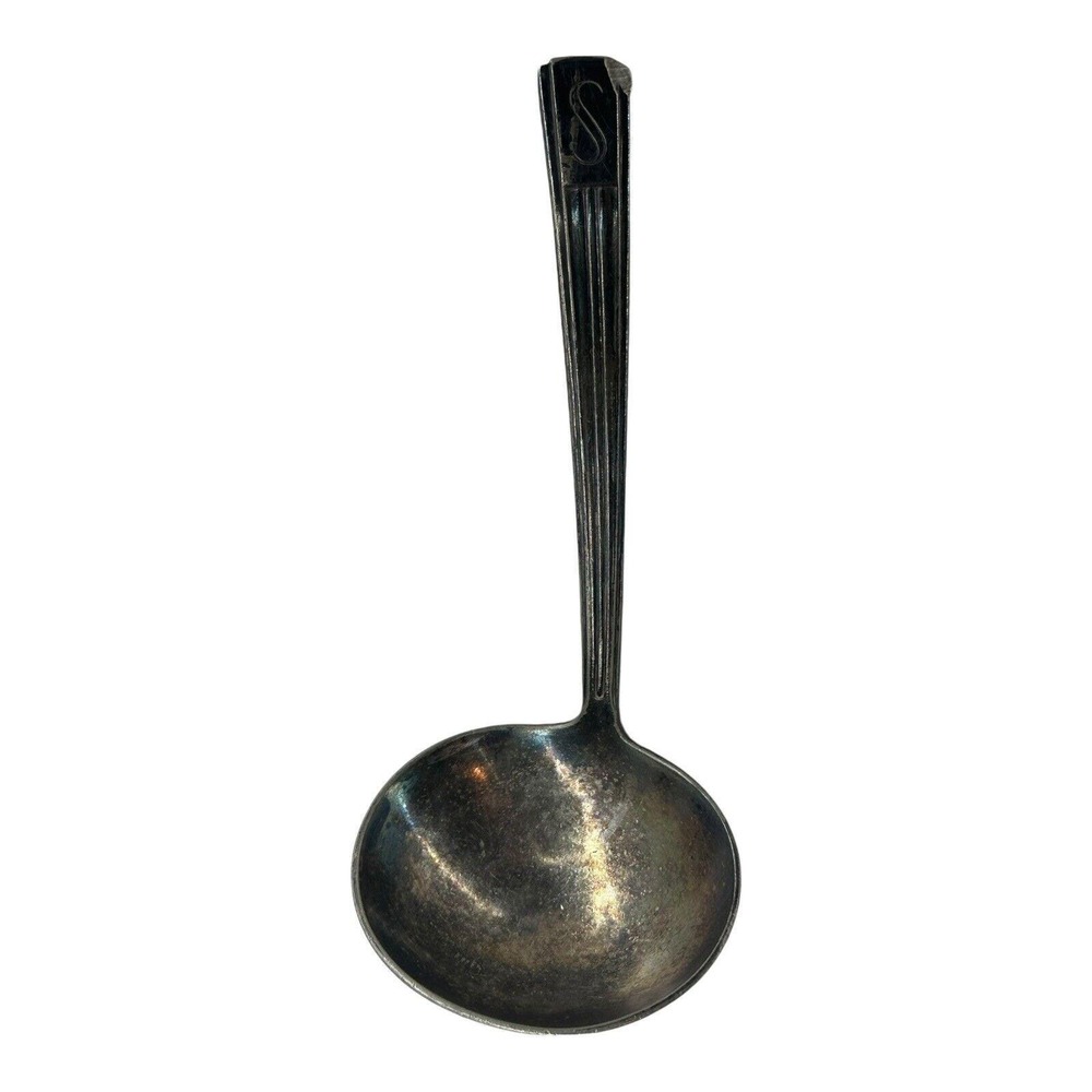 Hotel‎ Statler Ladle Serving 7" SP International Silver Co Vintage DAMAGE READ